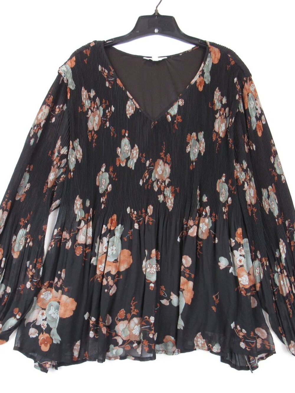 Linda Anderson Floral Blouse Women's Size XXL Flowy Chiffon Blooms Lined Top